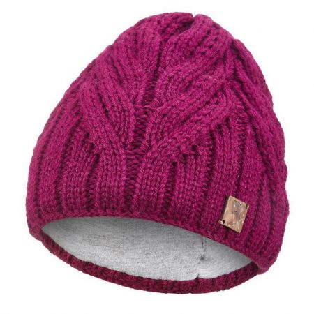 Little Angel (DITA) Čepice pletená vzor Outlast ® - fialovobordová Vel. 5 (49-53cm)