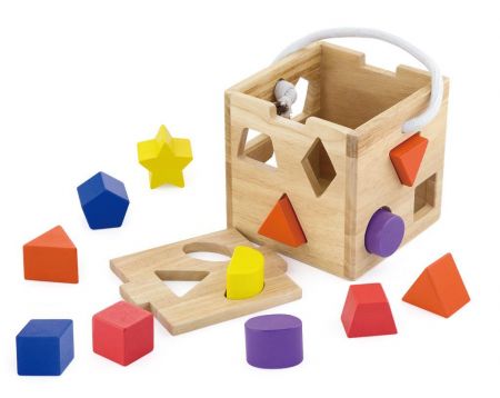 Studo Wood Dřevěná vkládačka tvary kostka