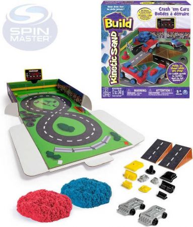 Spin master Kinetic Sand BUILD - Bourej se svými auty