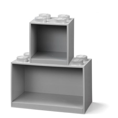 LEGO Brick závěsné police, set 2 ks Šedá