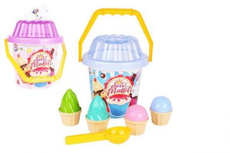 Teddies Sada na písek kbelík, lopatka a bábovky
