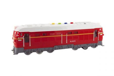 Teddies Lokomotiva/Vlak červená plast 35 cm na baterie se zvukem se světlem