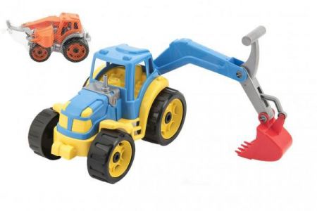 Teddies Traktor se lžící plast 16x24 cm