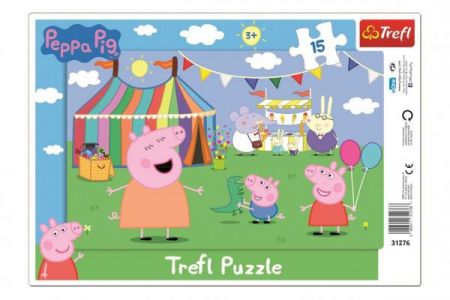 Trefl Puzzle deskové V zábavním parku Prasátko Peppa/Peppa Pig 15dílků