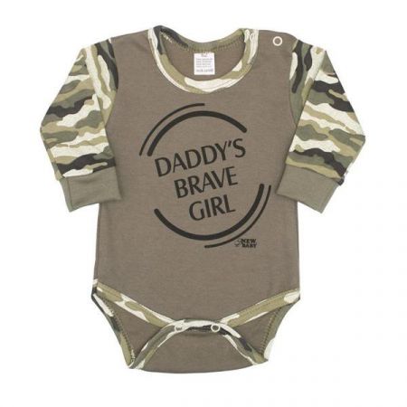 NEW BABY Kojenecké body s dlouhým rukávem New Baby Army girl Vel. 56