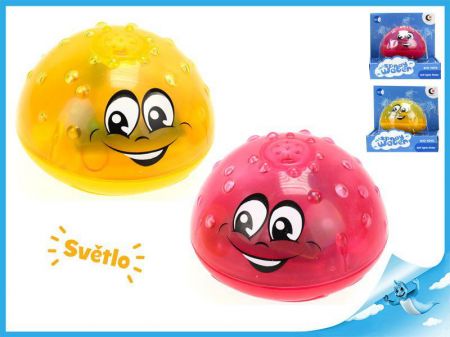 Fontánka s obličejem 10cm stříkající vodu na baterie se světlem