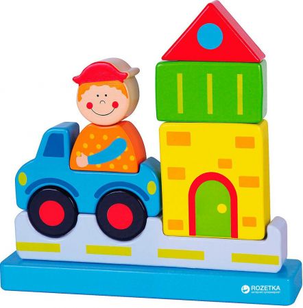 Viga Dřevěné magnetické puzzle - město