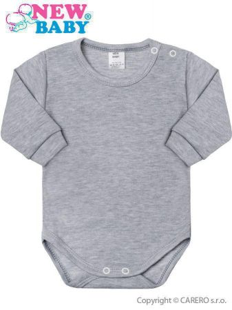 NEW BABY Kojenecké body s dlouhým rukávem New Baby šedé Vel. 80