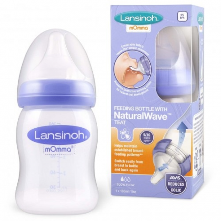 Lansinoh Kojenecká láhev s NaturalWave TM savičkou 160ml,pomalý průtok