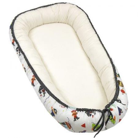 Babyrenka Hnízdo pro miminka Piráti úplet natur