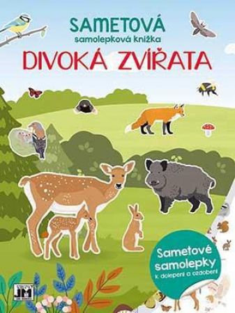 Jiri Models Sametová samolepková knížka Divoká zvířata