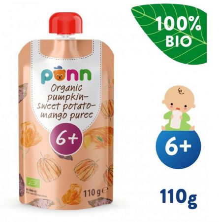 Salvest Ponn BIO Pyré z dýně, brambor a manga (110 g)