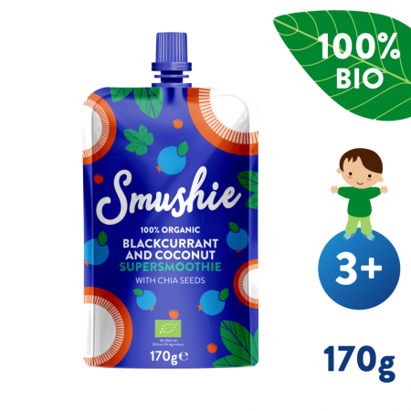 Salvest BIO Ovocné smoothie s černým rybízem, kokosovým mlékem a chia semínky (170 g)