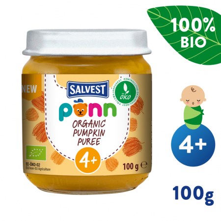 Salvest Sklenička Ponn BIO Dýňové pyré (100 g) 4m+