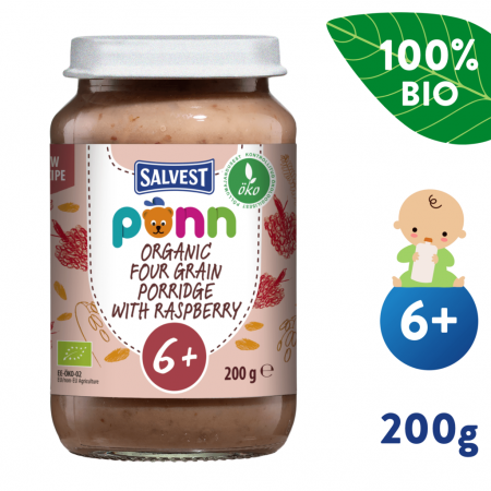 Salvest Sklenička Ponn BIO Maliny s cereáliemi (200 g) 6m+