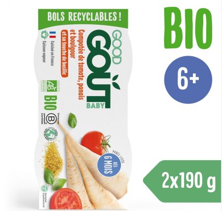 Good Gout BIO Rajčátka s pastinákem a bulgurem (2x190 g)