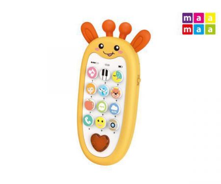 MAAMAA Telefon dětský s efekty 13,5 cm Žirafa