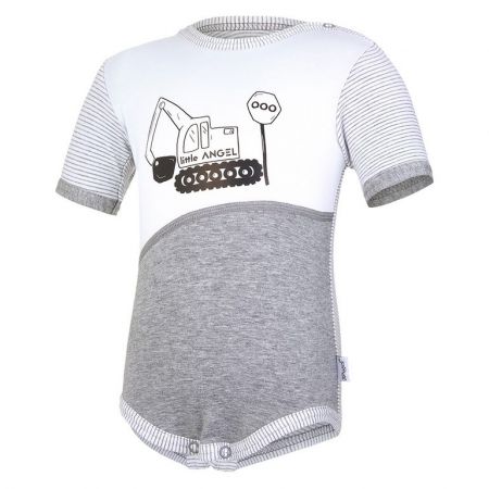 Little Angel (DITA) Body tenké Stavitel KR Outlast® - pruh bílošedý melír Vel. 68