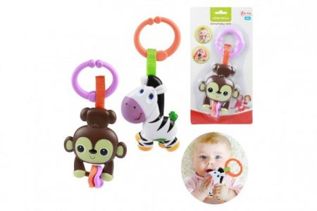 Teddies Chrastítko/Kousátko zvířátko plastové 19 cm 4 m+