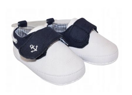 YO !  Kojenecké boty/capáčky Kotvička, bílé Vel. 0-6 m