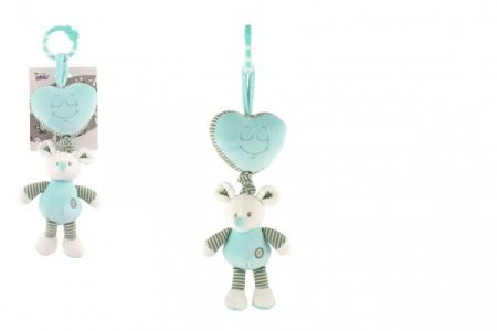 Teddies Myš se srdíčkem na zavěšení natahovací 35 cm 0+ Zelená