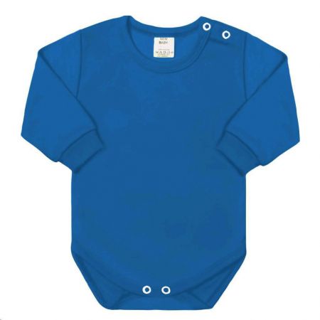 NEW BABY Kojenecké body s dlouhým rukávem New Baby modré Vel. 68