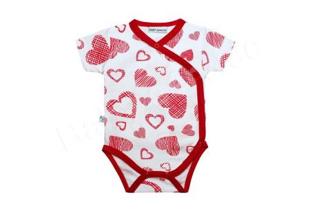 Baby Service Bavlněné zavinovací body krátký rukáv Srdce Vel. 62