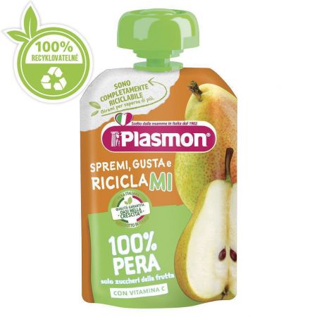 PLASMON Kapsička bezlepková ovocná 100 g, 6 m+ Hruška