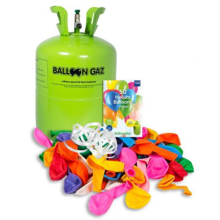 Folat BV Hélium na 50 balónků + 50 barevných balónků sada BalloonGaz