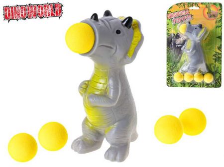 Střílecí dinosaurus 14 cm s pěti míčky