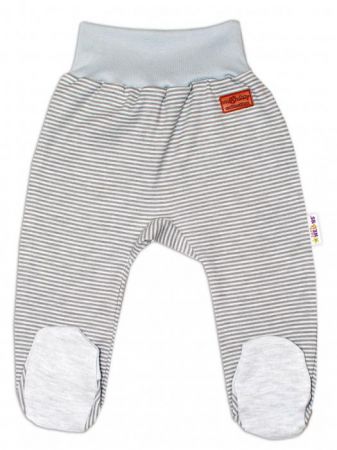Baby Nellys  Kojenecké polodupačky Monkey Baby Nellys, Proužky/sv. šedý melírek
 Vel. 74