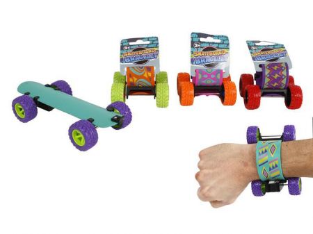 Skateboard skládací 20 cm na zpětný chod - náramek