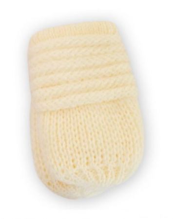 Baby Nellys  Kojenecké rukavičky pletené, zimní - Vel. 56-68 (0-6 m) Baby Nellys Smetanové