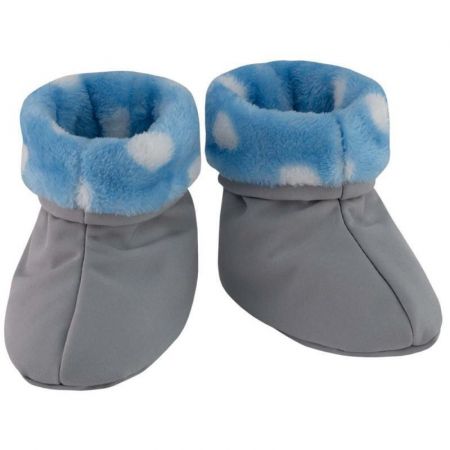 ESITO Capáčky softshell s chlupem Šedá modré puntíky Vel. 2, (10-18 m)