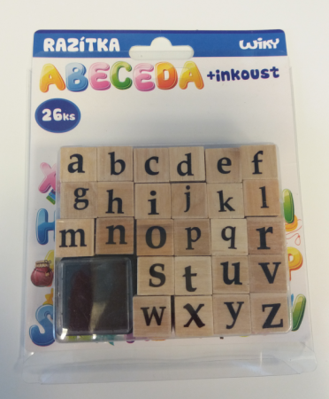 Wiky Razítka abeceda 26 ks + inkoust