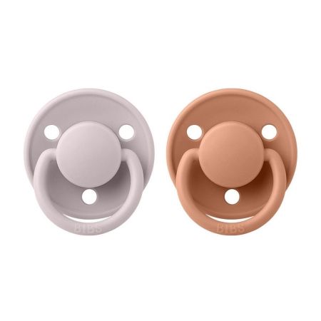Bibs dudlíky silikon 2 ks De Lux 0-36 měsíců One Size Pink-plum-peach