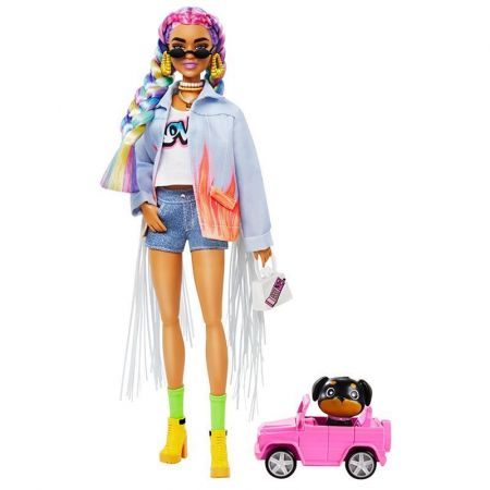 Mattel Barbie extra s duhovými copánky