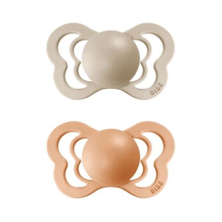 Bibs dudlíky silikon ortodonické 2 ks Couture 6-36 měsíců Vanilla-peach