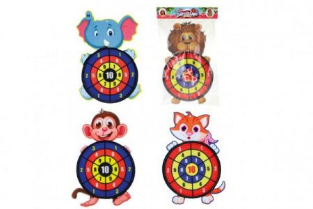 Teddies Terč na suchý zip se zvířátky + 3 míčky