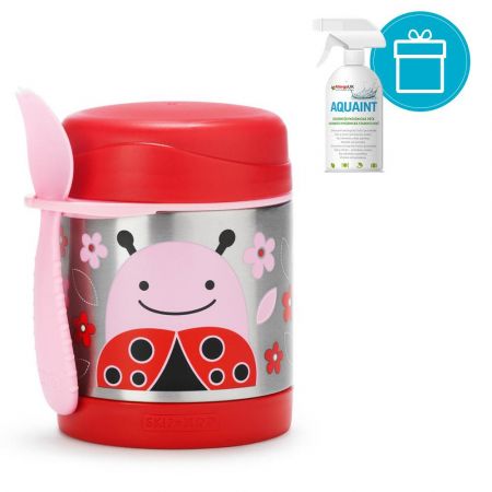 SKIP HOP Zoo Termoska na jídlo se lžičko/vidličkou 325 ml + AQUAINT 500 ml ZDARMA Beruška 
