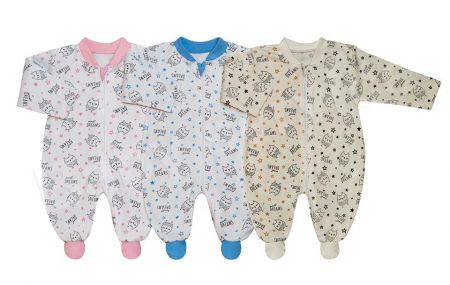 Baby Service Bavlněná kombinéza se zipem Sovy Růžová Vel. 86