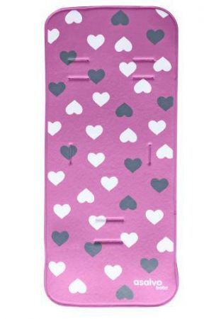 Asalvo Podložka do kočárku 3D Pink hearts