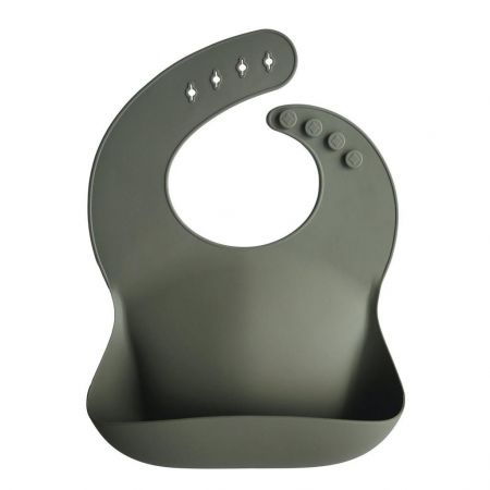 Mushie Silikonový bryndák Silver-sage