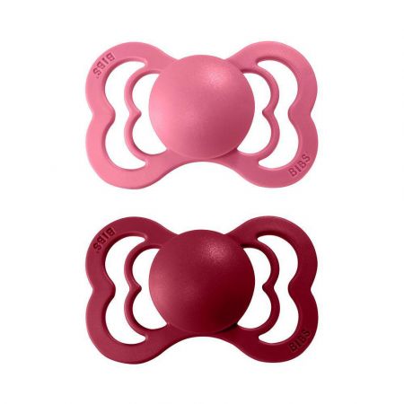Bibs dudlíky kaučuk 2 ks Supreme 0-6 měsíců Coral/ruby 2