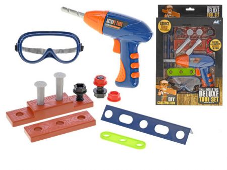 Sada nářadí s vrtačkou a brýlemi 18 cm