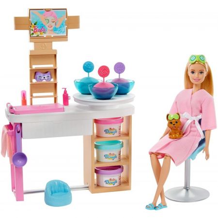 Mattel Barbie Salón krásy herní set s běloškou GJR84 