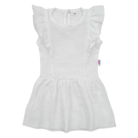 NEW BABY Kojenecké mušelínové šaty New Baby Summer Nature Collection bílé Vel. 62