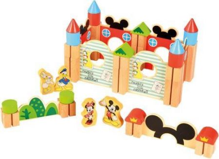 Derrson Disney Velké dřevěné kostky 60 ks Mickeyho hrad