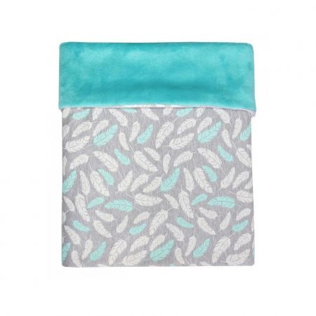 Emitex Deka MIMI Velvet plyš + bavlna  Peříčka mentol/aqua