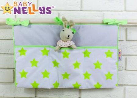 Baby Nellys  Kapsář k postýlce 50 x 30 cm Bílá + Limetka